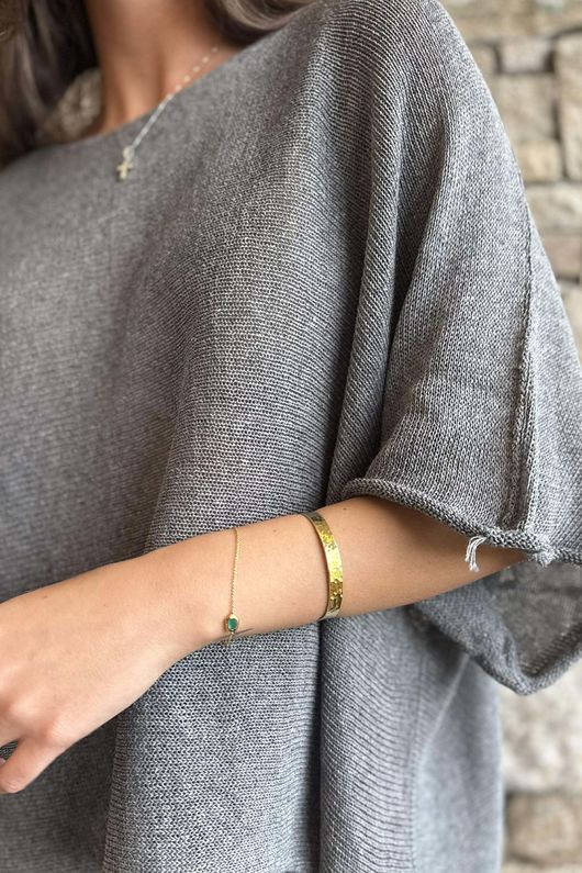 Conrad Box Cotton Knit Grey Marl